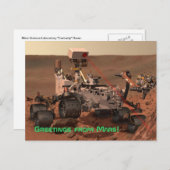 Grüße von Mars! Mars Neugier Rover Postkarte (Vorne/Hinten)