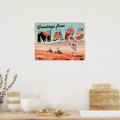 Grüße von Mars Retro SciFi Poster (Küche)