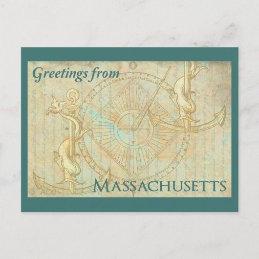 Grüße von Massachusetts Postkarte (Vorderseite)