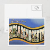 Grüße von Massachusetts Postkarte (Vorne/Hinten)