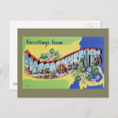 Grüße von Massachusetts Postkarte (Vorne/Hinten)