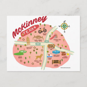 Grüße von McKinney Postcard Postkarte