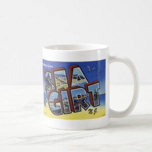 Grüße von Meer geumgürteter NJ Vintager Kaffeetasse