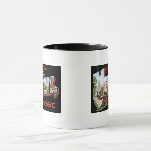 Grüße von Memphis, Tennessee! Retro Postkarte Tasse (Zentrum)