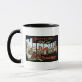 Grüße von Memphis, Tennessee! Retro Postkarte Tasse (Links)