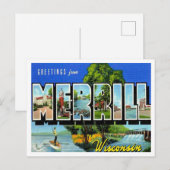 Grüße von Merrill, Wisconsin Vintage Travel Postkarte (Vorne/Hinten)