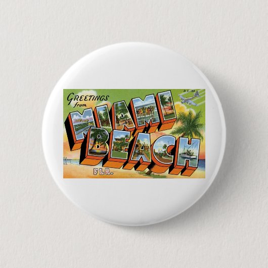 Grüße von Miami Beach, Fl. Button (Vorderseite)