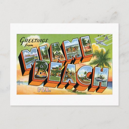 Grüße von Miami Beach, Florida! Postkarte (Vorderseite)