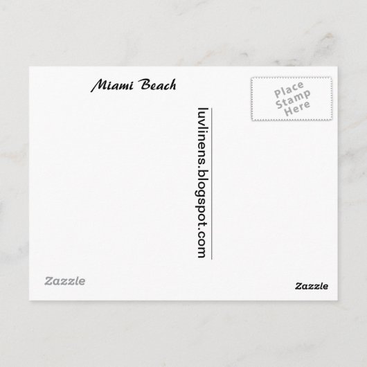 Grüße von Miami Beach Postkarte (Rückseite)