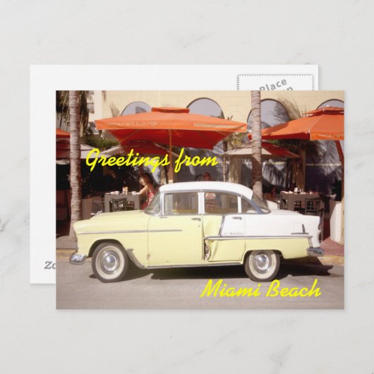 Grüße von Miami Beach Postkarte (Vorne/Hinten)