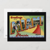 Grüße von Miami Florida Postkarte (Vorne/Hinten)