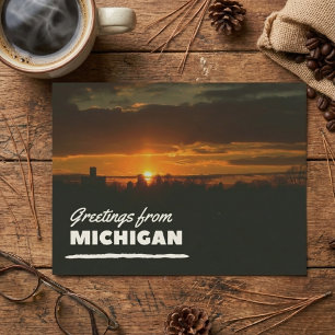Grüße von Michigan Postcard Postkarte