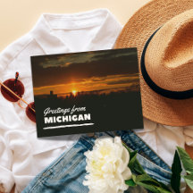 Grüße von Michigan Postcard