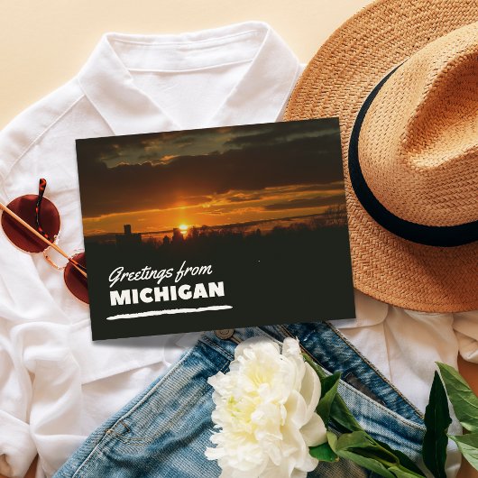Grüße von Michigan Postcard Postkarte