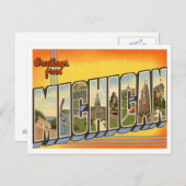 Grüße von Michigan Postkarte (Vorne/Hinten)