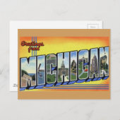 Grüße von Michigan Postkarte (Vorne/Hinten)