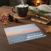 Grüße von Michigan Straße von Mackinaw Postkarte