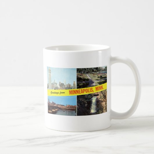 Grüße von Minneapolis-fünfziger Jahren Kaffeetasse (Rechts)