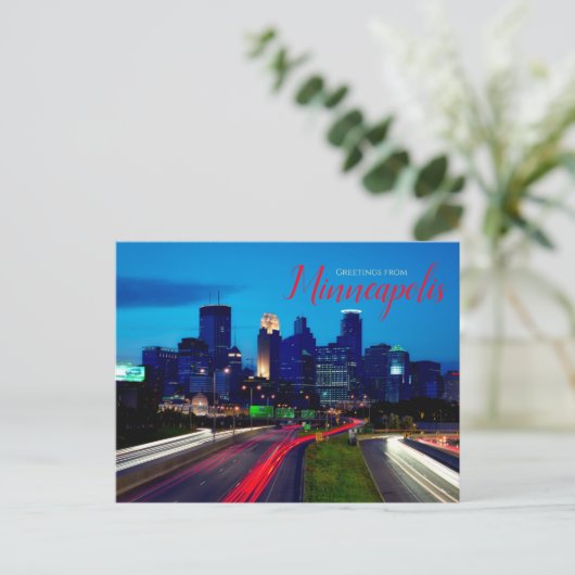 Grüße von Minneapolis Minnesota Postkarte (Stehend Vorderseite)