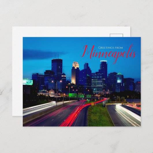 Grüße von Minneapolis Minnesota Postkarte (Vorne/Hinten)