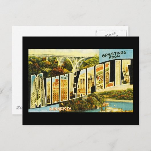 Grüße von Minneapolis Minnesota Postkarte (Vorne/Hinten)