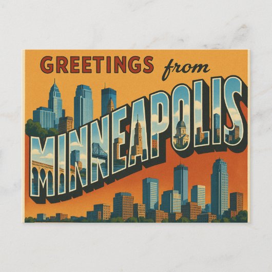 Grüße von Minneapolis Postkarte (Vorderseite)