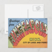 Grüße von Minneapolis Postkarte (Vorne/Hinten)