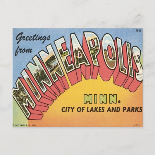 Grüße von Minneapolis Postkarte (Vorderseite)