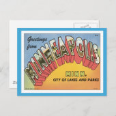 Grüße von Minneapolis Postkarte (Vorne/Hinten)