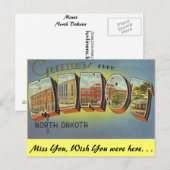 Grüße von Minot Postkarte (Vorne/Hinten)