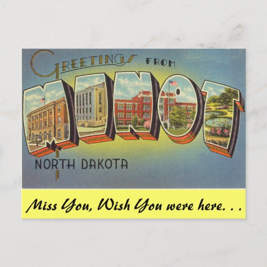 Grüße von Minot Postkarte (Vorderseite)