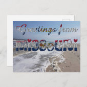 Grüße von Missouri State Flag Hearts USA Postkarte (Vorne/Hinten)