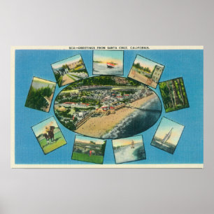 Grüße von mit Landschaftlichen Aussichten Santa Cr Poster
