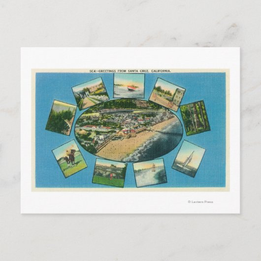 Grüße von mit Landschaftlichen Aussichten Santa Cr Postkarte (Vorderseite)