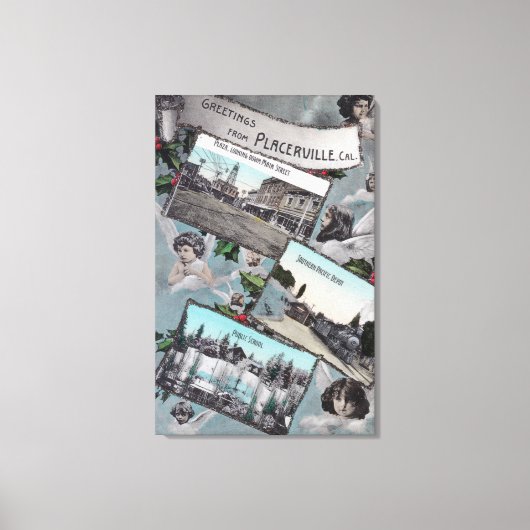 Grüße von mit Landschaftlicher Aussicht Leinwanddruck (Vorderseite)