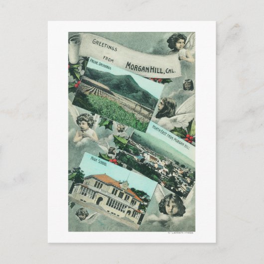 Grüße von mit Landschaftlicher Aussicht Postkarte (Vorderseite)