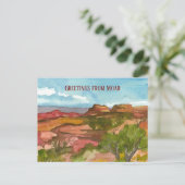 Grüße von Moab Utah Red Rock Südwestwüste Postkarte (Stehend Vorderseite)