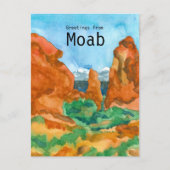 Grüße von Moab Utah Rock Mountains Wüste Postkarte (Vorderseite)