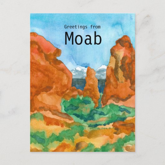 Grüße von Moab Utah Rock Mountains Wüste Postkarte (Vorderseite)