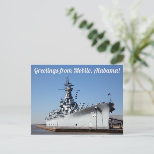 Grüße von Mobile, Alabama, BB-60 Postkarte (Stehend Vorderseite)