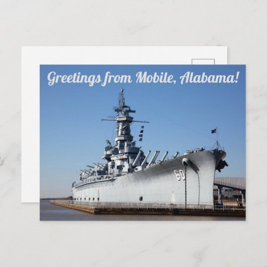 Grüße von Mobile, Alabama, BB-60 Postkarte (Vorne/Hinten)