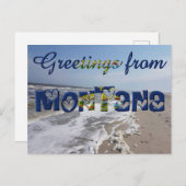 Grüße von Montana State Flag Hearts USA Postkarte (Vorne/Hinten)