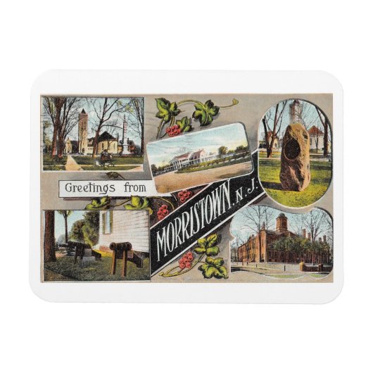 Grüße von Morristown NJ Vintage Style Magnet (Horizontal)