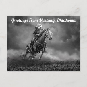 Grüße von Mustang, Oklahoma Rodeo Postkarte