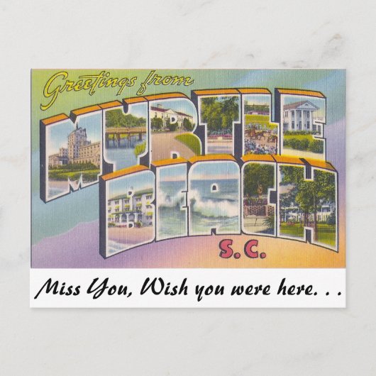Grüße von Myrtle Beach, South Carolina Postkarte (Vorderseite)