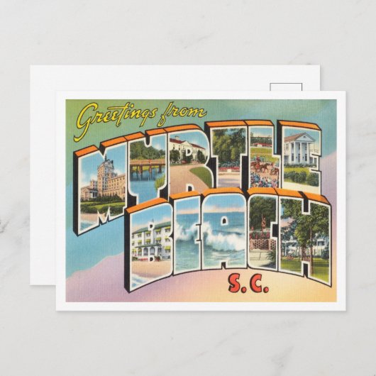 Grüße von Myrtle Beach, South Carolina Travel Postkarte (Vorne/Hinten)