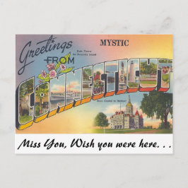 Grüße von mystisch, Connecticut Postkarte