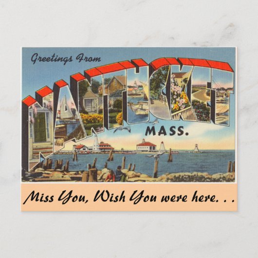 Grüße von Nantucket Postkarte (Vorderseite)