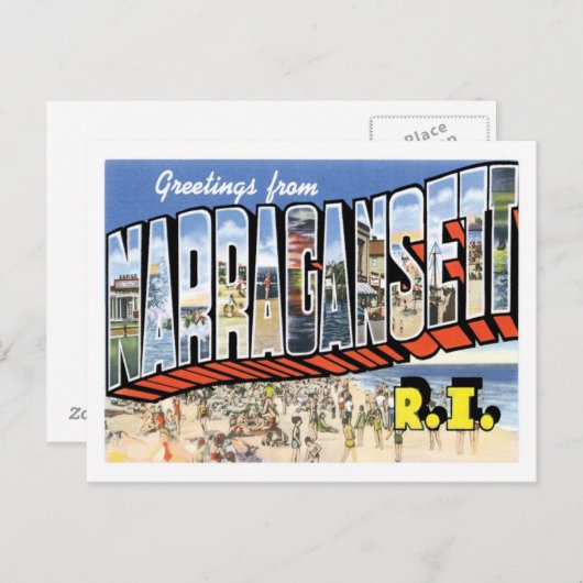Grüße von Narragansett Rhode Island US City Postkarte (Vorne/Hinten)