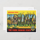 Grüße von Nebraska, Der Staat von Corn Nusker Postkarte (Vorne/Hinten)